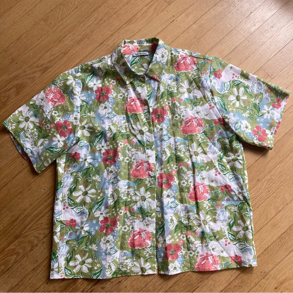 Reformation tropical button up